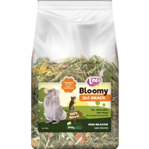 500 gr Lolo Bloomy 2 in1 Snack med urter og hø til chinchillas og degus