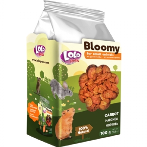 100 gr Lolo Bloomy Snack med tørret gulerødder til kaniner og gnavere